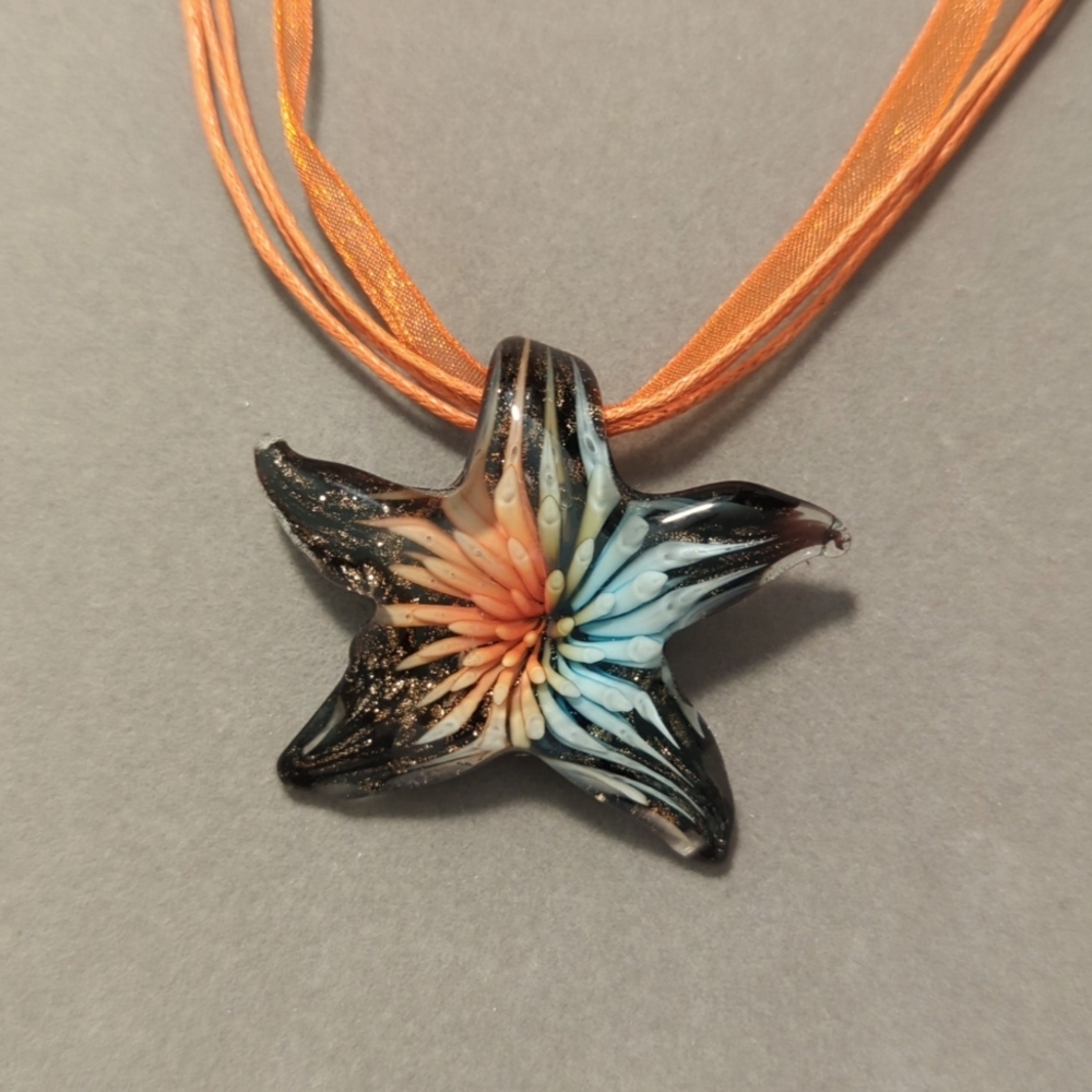 Glass Pendant Starfish Necklace
